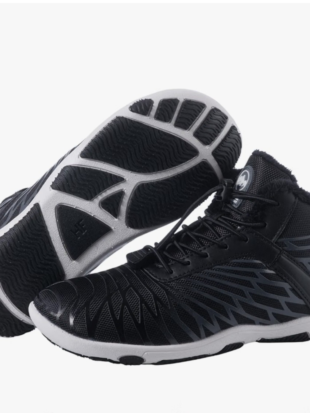 Men's Black Athletic Trainers with Textured Upper